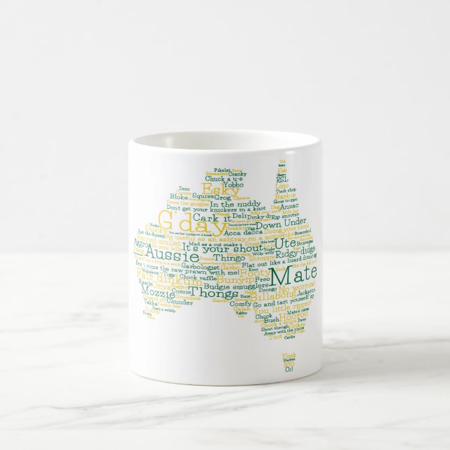 Australian slang map coffee mug (Center)