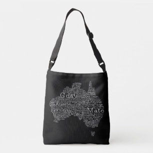 Australian slang map crossbody bag