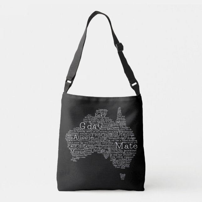Australian slang map crossbody bag (Back)