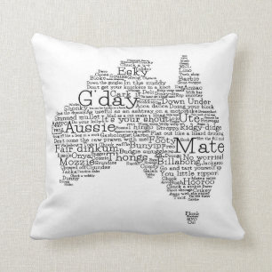 Australian slang map cushion