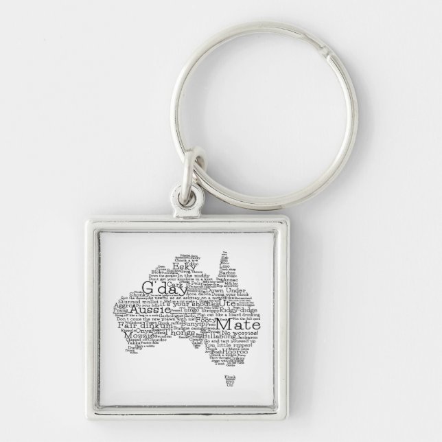 Australian slang map key ring (Front)