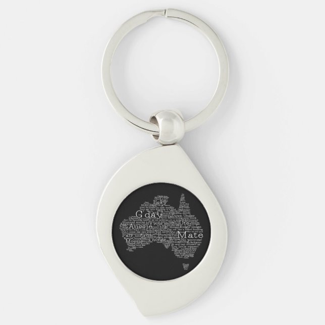 Australian slang map key ring (Front)