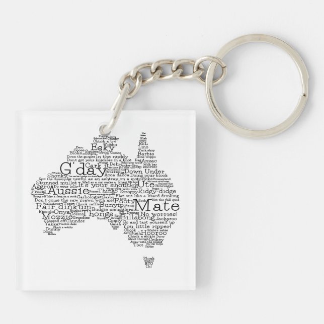 Australian slang map key ring (Back)