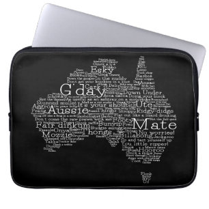Australian slang map laptop sleeve