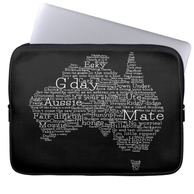 Australian slang map laptop sleeve (Front)