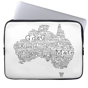 Australian slang map laptop sleeve