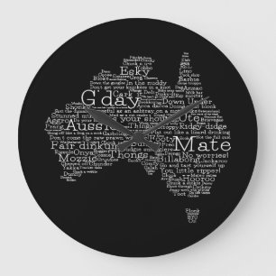 Australian slang map large clock