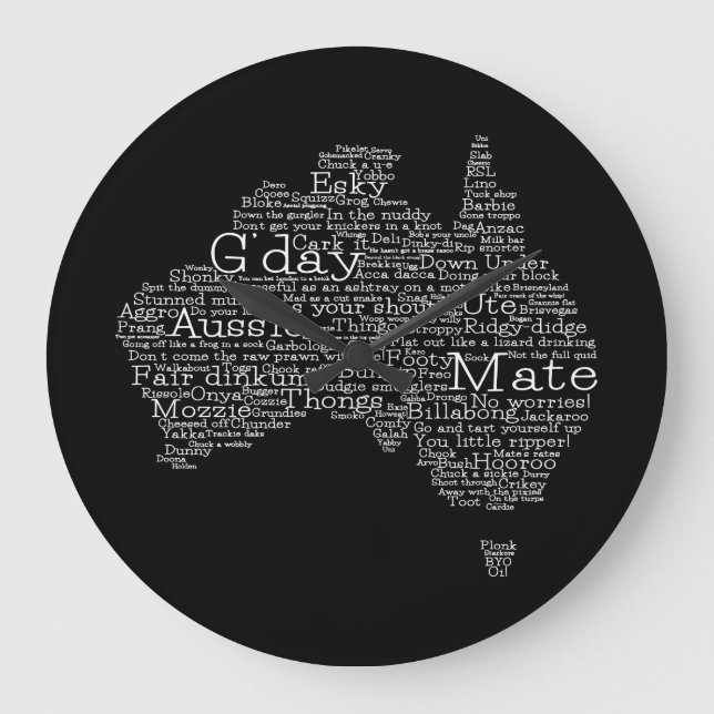 Australian slang map large clock (Front)