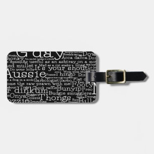 Australian slang map luggage tag