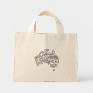 Australian slang map mini tote bag
