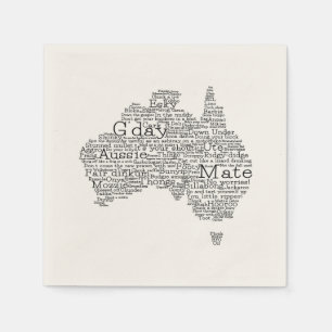 Australian slang map napkin