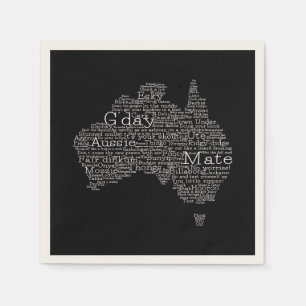 Australian slang map napkin