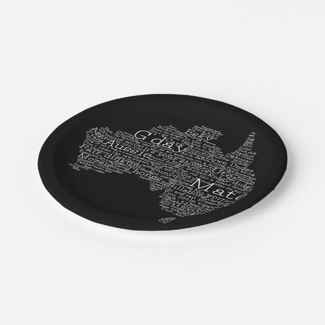 Australian slang map paper plate (Angled)