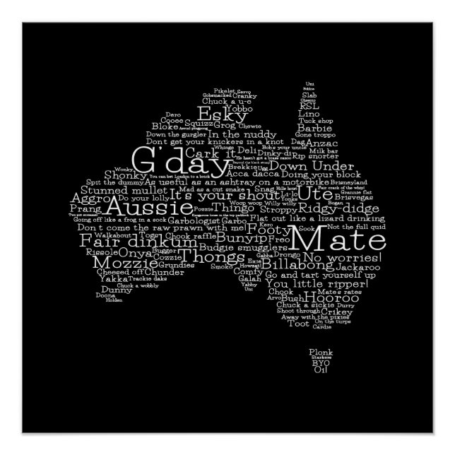 Australian slang map poster (Front)