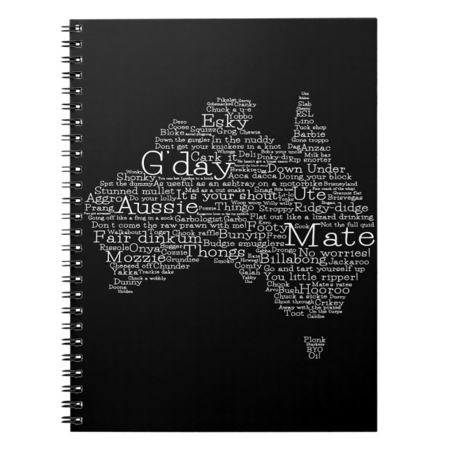 Australian slang map spiral notebook (Front)