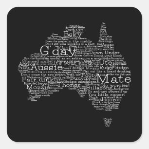 Australian slang map square sticker