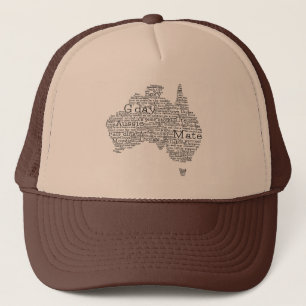 Australian slang map trucker hat