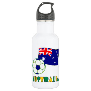 Australian Soccer Ball and Flag  532 Ml Water Bottle
