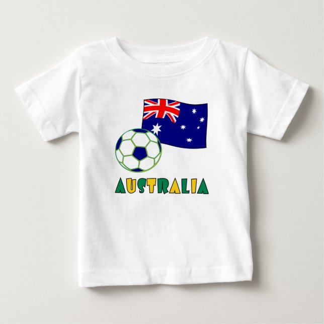 Australian Soccer Ball and Flag  Baby T-Shirt (Front)