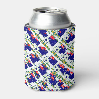 Australian Soccer Ball and Flag Tiled Can Cooler