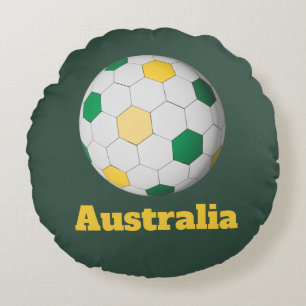 Australian Soccer Round Cushion