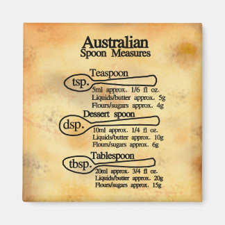 Australian spoon measures conversion chart baking magnet