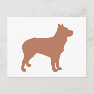 australian stumpy tail cattle dog silo red.png postcard