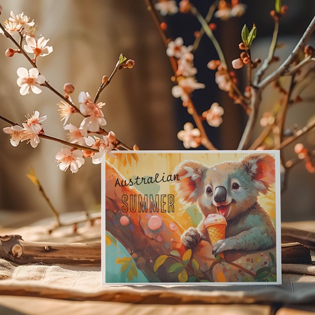 Australian Summer, koala card customisable (Creator Uploaded)