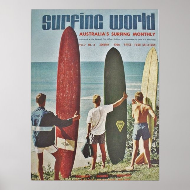Australian Surfing Poster | Surf | Surfer | Beach (Front)