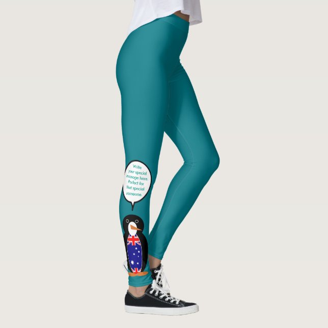 Australian Talking Ms Penguin Personalised  Leggings (Right)