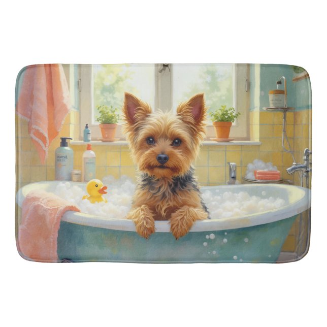Australian Terrier Bath Time Fun Bathroom Decor Mat (Front)