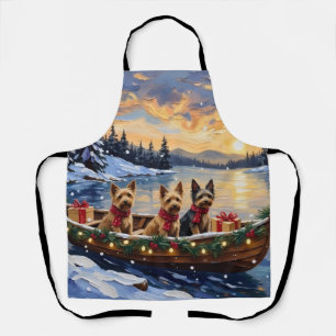 Australian Terrier Christmas Boat Holiday Apron