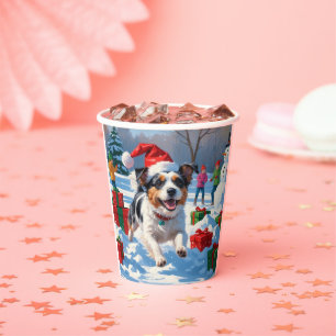 Australian Terrier Christmas Festive Snow Scene Paper Cups