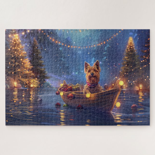 Australian Terrier Christmas Festive Voyage Jigsaw Puzzle (Horizontal)