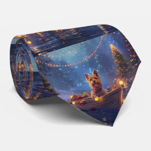 Australian Terrier Christmas Festive Voyage Tie