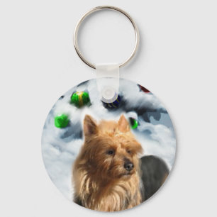Australian Terrier Christmas Gifts Key Ring