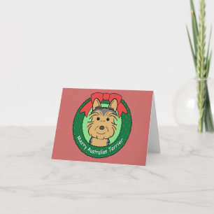 Australian Terrier Christmas Holiday Card