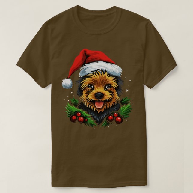 Australian Terrier Christmas T-Shirt (Design Front)