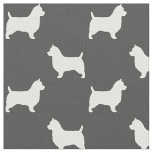 Australian Terrier Dog Breed Silhouettes Patterned Fabric