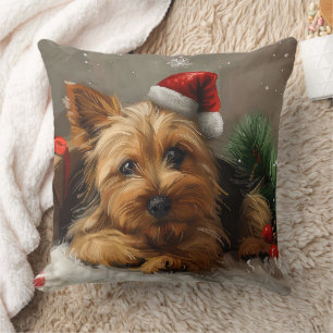 Australian Terrier Dog Christmas Festive Cushion