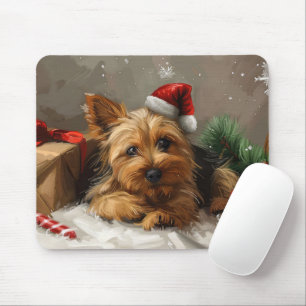 Australian Terrier Dog Christmas Festive Mouse Pad