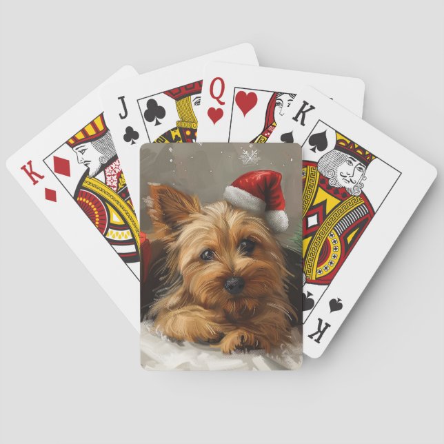 Australian Terrier Dog Christmas Festive Playing Cards (Back)