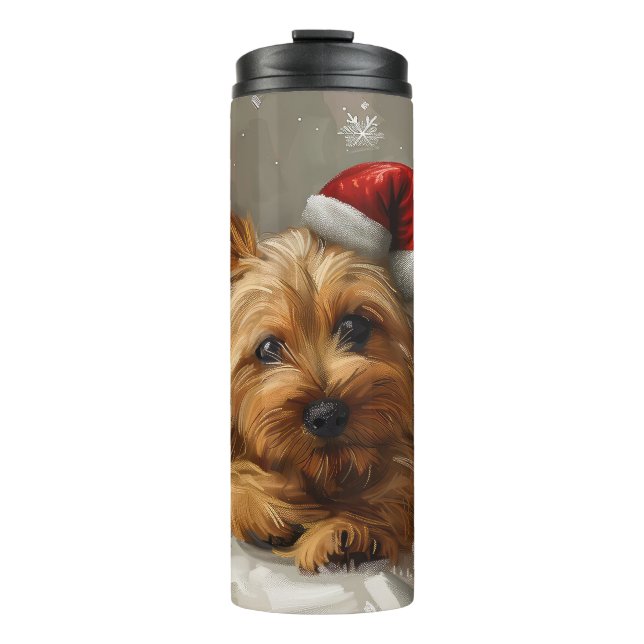 Australian Terrier Dog Christmas Festive Thermal Tumbler (Front)