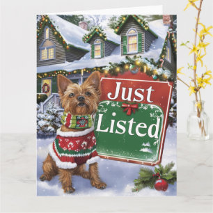 Australian Terrier Dog Festive Realtor Christmas Card