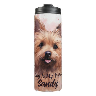 Australian Terrier Dog Is My Valentine Personalize Thermal Tumbler
