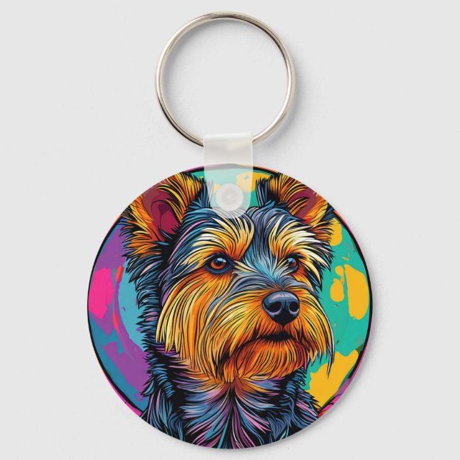 Australian Terrier dog Key Ring (Front)