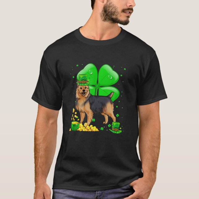 Australian Terrier Dog Lucky Charm St. Patrick's D T-Shirt (Front)