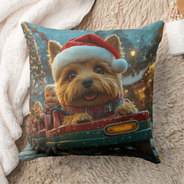 Australian Terrier Dog Roller Coaster Christmas Cushion (Blanket)