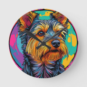 Australian Terrier dog Round Clock