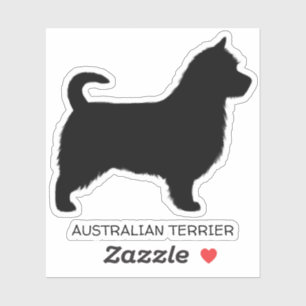 Australian Terrier Dog Silhouette with Long Tail